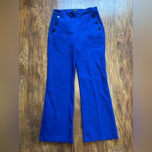 Rachel Zoe Royal Blue Wide Leg Pants Women’s Size 8 With Buttons and Pocket